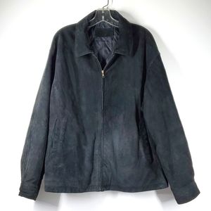 Black Suede Leather Jacket EUC